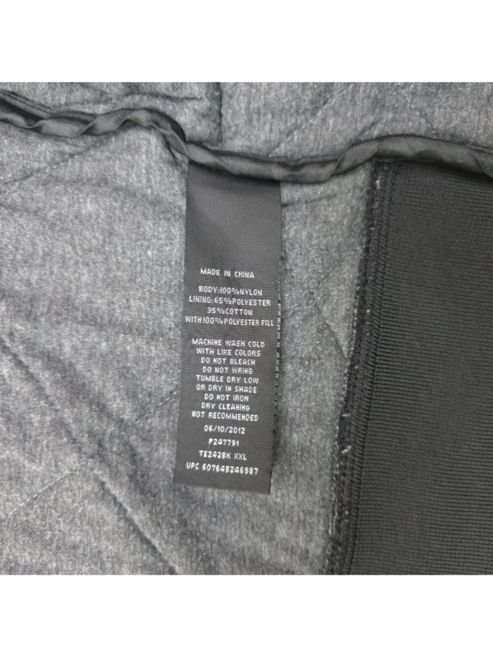 Dickies Quilted Full Zip Vest Mens XXL Black Nylon Cotton Polyester